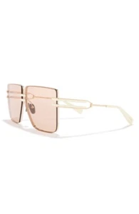 Balmain Akoni Rose Gold Brown Oversized 66mm Gendarme Sunglasses AUTHENTIC - Picture 1 of 7