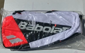 BABOLAT PURE STRIKE RXH6 RACQUET 6 SECTION BACK PACK TENNIS BAG New White Orange - Picture 1 of 4