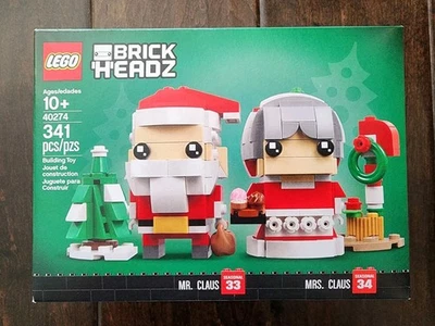 Nuevo LEGO BrickHeadz: Mr. & Mrs. Claus (40274) - Navidad, Invierno - Precintado Foto 1 de 4