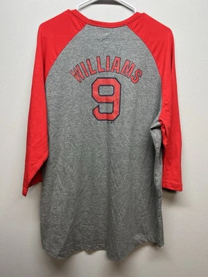 Men’s XL Ted Williams Red Sox Majestic Cooperstown Collection 3/4 Length Sleeve - Image 1 of 4