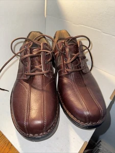 Clarks Unstructured Brown Leather Oxford Shoes, Size 13 Excellent Condition - Picture 1 of 14