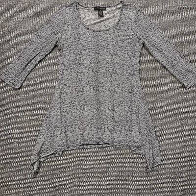 Blusa túnica para mujer Grace Elements negra/blanca, talla pequeña Foto 1 de 4