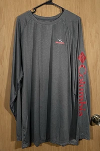 Columbia Georgia Omni-Shade PFG Long Sleeve Shirt Gray Men's Sz 3XLT Brand New - Picture 1 of 9