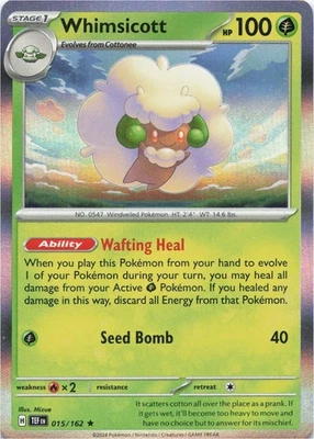 Pokemon - Whimsicott #015/162 - SV05: Temporal Forces Holo - Image 1 of 2