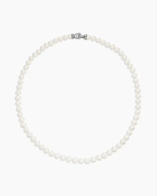 Collar David Yurman 18" Perla Hilo, Plata de Ley Diamantes Foto 1 de 4