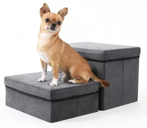 🚨NEW Foldable Dog Stairs/Steps 2-Tier Pet Steps Storage & Adjustable Steps🐶 🐱 - Picture 1 of 2