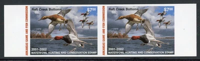 ARKANSAS 2001-02 WATERFOWL HUNTING & CONSERVATION STAMP IMPERF MINT PAIR ! B97 - Image 1 of 2
