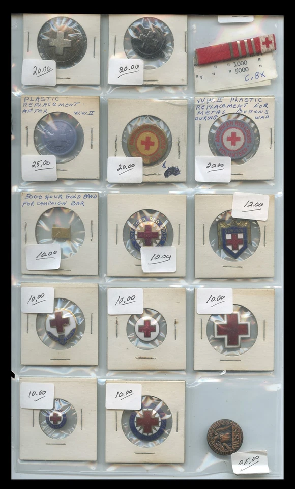 RED CROSS PINS - 15 DIFFERENT U.S. PINS, 14 RED CROSS AND 1 W.S.S. - Image 1 of 2