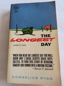 1962 Vtg Paperback THE LONGEST DAY by CORNELIUS RYAN 1963 8th Printing MM PB - Picture 1 of 8