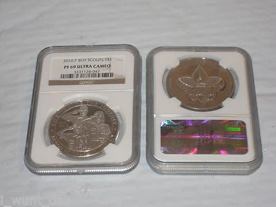 2010 P BOY SCOUTS Commemorative Silver Dollar PF69 NGC Ultra Cameo Label - Image 1 of 2