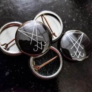 ♆ Lucifer Sigil Seal 1" Pin Button Badge [Magick Occult IOT Witch Goth Satan] - Picture 1 of 4