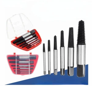 6 Piece Screw Extractor Center Drill Bits Guide Set Broken Damage Remover Tool - Picture 1 of 6