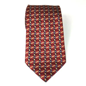 Impressive Bocara Hand Made mens tie 60"x 3.75" red blue gold neck tie designer - Picture 1 of 11