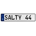 SALTY 44  - White Aluminum Street Sign Mancave Euro Plate Name Door Sign Wall