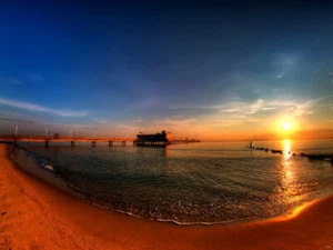 V5567 Pier Sunset Seashore Beach Beautiful Nature Decor WALL POSTER PRINT UK - Picture 1 of 13
