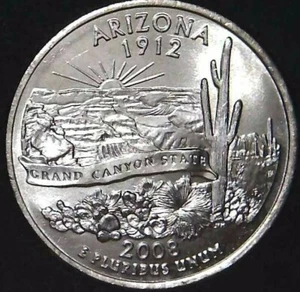 2008-P 25C State Quarter Arizona BU CLAD 21ur1005-1 - Picture 1 of 2