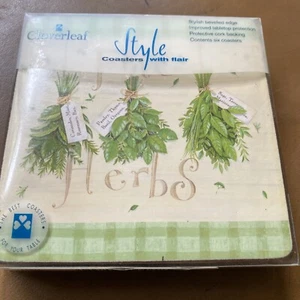 Juego de 6 posavasos estilo hierba hoja trébol BIN - Imagen 1 de 3