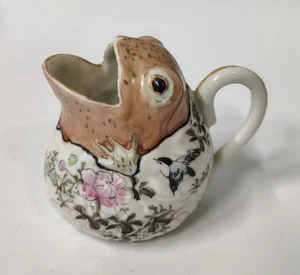 Rare Frog Creamer Kutani Japanese Pottery Hand Painted - Picture 1 of 12