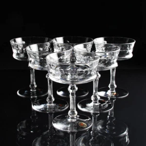 Royal Leerdam Empire cristal corte champán cuenco juego de seis vasos - Imagen 1 de 6