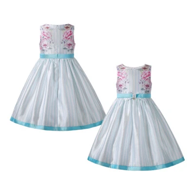 Niñas Vestidos Talla 2-4 6 8 10 12 14 Formal Comunión Fiesta Verano Vestidos Florales Foto 1 de 4