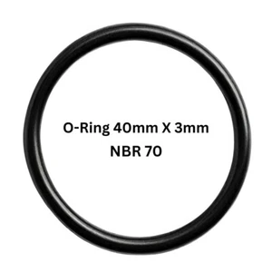 O-Ring 40mm X 3mm Nitrile Rubber (NBR 70), Black, Made in Italy, Top Quality - Picture 1 of 4