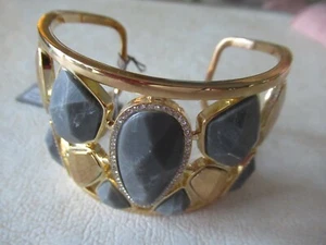 NWT Louise et Cie Stunning Cuff Bracelet/ Semi Precious Accents/ 2 in Wide/ $148 - Picture 1 of 9