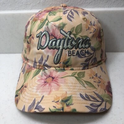 Daytona Beach Florida The Game Floral Yellow Strap Back Patch Logo Hat NWT - Image 1 of 4