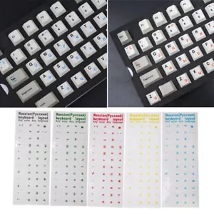Russian Transparent Waterproof Stickers For PC Laptop Keyboard Table Letter X2U8 - Bild 1 von 8