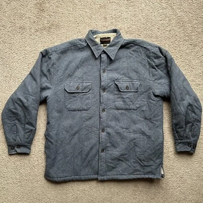 Northwest Territory Shirt Mens Large Flannel Fleece Lined Point Collar Grey - Image 1 of 4