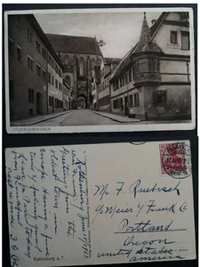 1913 Germany Postcard-Firelocker ties 10pfg stamp cd Frankfurt - Picture 1 of 3
