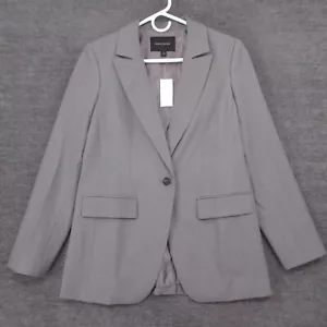 Ann Taylor Blazer Womens 6 Heather Gray Single Breasted Notch Lined With Tags - Picture 1 of 14