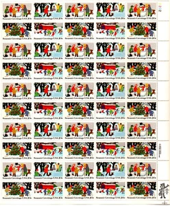 Scott's # 2027-2030 20 cent Seasons Greetings sheet of 50 stamps - Picture 1 of 1
