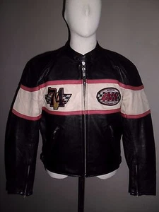 IXS BLACK LEATHER JACKET PROFESSIONAL MOTORCYCLE GEAR RACING SPORT RIDER Sz L - Picture 1 of 9