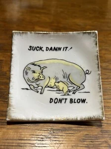 Vintage Bradley Exclusives Gag Risque Trinket Piatto Ceramica - Foto 1 di 4