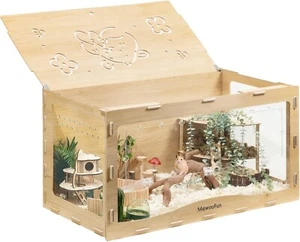 Jaulas grandes para hámsteres Mewoofun hábitats jaula de madera para animales pequeños con ventana de acrílico - Imagen 1 de 7