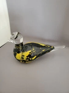 PISAPAPELES ESCULTURA PATO NEGRO AMARILLO CLARO LÍNEA ESTUDIO RONNEBY FM CONSTANTGLASS - Imagen 1 de 7