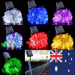 LED Solar Rope Lights String Outdoor Christmas Garden Fence Patio Decor Hanging - Picture 1 of 30