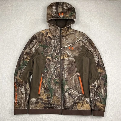 Under Armour Ayton Jacket Mens Medium Camo Full Zip Hoodie Hunting Storm - Image 1 of 4