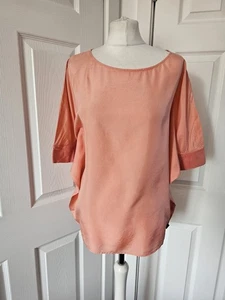 Oska Peach Silk Top Size 2 Oversized Boxy Fit Lagenlook - Picture 1 of 19