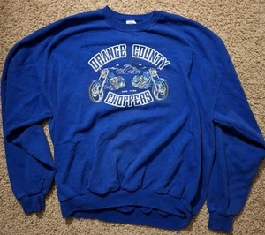 Felpa girocollo vintage Orange County Choppers Y2K manica lunga 2XL blu uomo - Foto 1 di 10