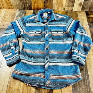 PELIRROJA Para Hombres Mediana Rancho Tully Creek Manta Franela Camisa Cabaña AZUL - Imagen 1 de 9