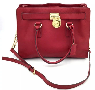 Bolsa de ombro Michael Kors Hamilton grande satchel NS Saffiano - Mandarim - Imagem 1 de 4