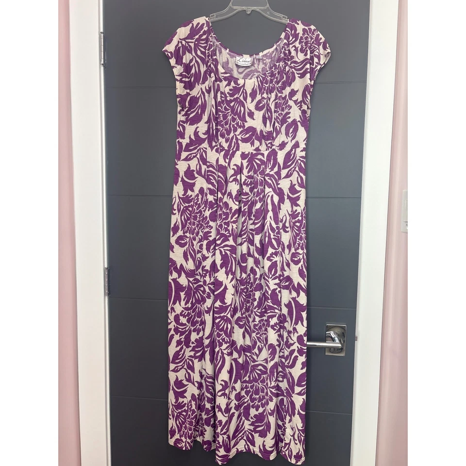 Maxi Vestido Linea by Louis Dell'Olio Floral Púrpura Beige Informal Verano Mediano Foto 1 de 4