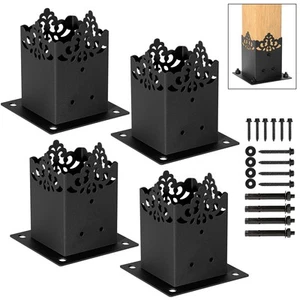 Creative Design 4x4 Square Bracket Post Base for Fence, Mailbox, Deck - Bolt ... - Picture 1 of 9