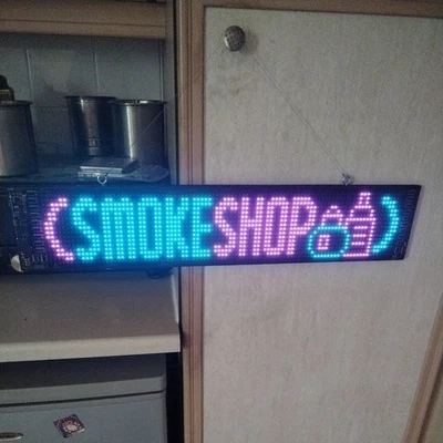 Colour LED Scrolling Text Message Sign Board 60cm x 12cm. App & Remote Operated - Image 1 of 4