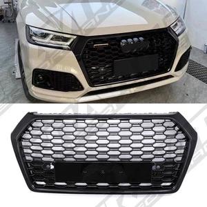RSQ5 STYLE FRONT HONEYCOMB GRILLE GLOSS BLACK GRILLE FOR AUDI Q5 FY 2017-2020 - Picture 1 of 9