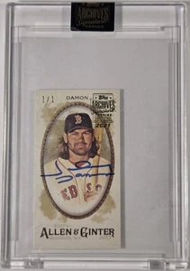 2021 Topps Archives Signature Johnny Damon 1/1 On Card Auto 2017 Allen & Ginter - Picture 1 of 8