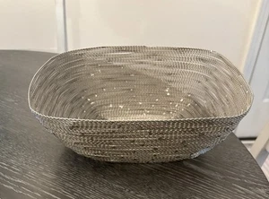 Zodax Dakar Twisted Wire Fruit Bowl Display Basket Nickel 10.5” Inch - Picture 1 of 5
