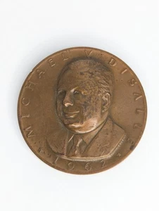 Michael V. Disalle 1962 Gobernador Ohio Gran Medalla de Bronce Sello Estatal De Colección - Imagen 1 de 11