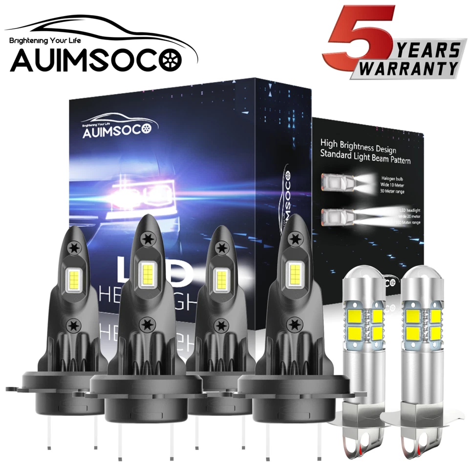 Kit de lâmpadas de neblina feixe alto baixo farol de LED Sedan 1999-2004 base para Audi A6 - Imagem 1 de 4